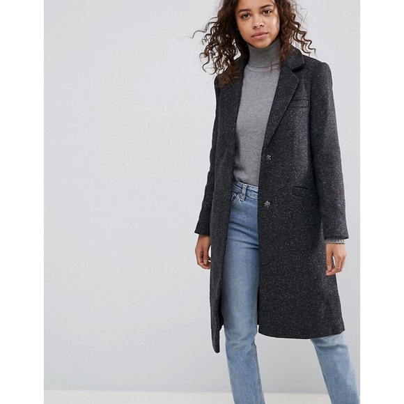 ASOS Jackets & Blazers - ASOS PETITE Slim Coat in Wool Blend